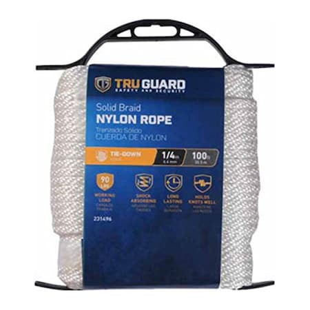 Mibro 0.25 in. x 100 ft. Tru Guard Nylon Rope, White 231496